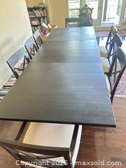 MaxSold Auction: Expandable Dark Brown Dining Table with Upholstered Chairs, 10+ Seater - Toronto (Ontario, Canada) SELLER MANAGED Estate Sale Online Auction - Burnhamthorpe Crescent (CONDO)