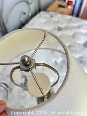 MaxSold Auction: Pair of Brushed Nickel Table Lamps with Beige Fabric Shades - Toronto (Ontario, Canada) SELLER MANAGED Estate Sale Online Auction - Burnhamthorpe Crescent (CONDO)