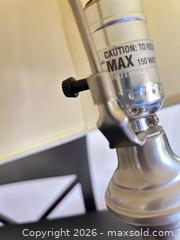 MaxSold Auction: Traditional Silver Brushed Nickel Table Lamp with White Shade - Toronto (Ontario, Canada) SELLER MANAGED Estate Sale Online Auction - Burnhamthorpe Crescent (CONDO)