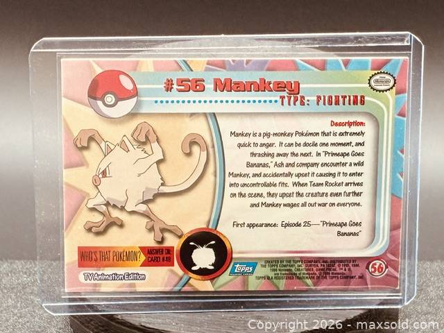 1999 mankey pokemon card 55/64 Jungle Set 1st Edition the top card of either players deck 000 Japanese Pokemon Card Mankey