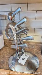 MaxSold Auction: Raffaele Iannello 6-Piece Stainless Steel Knife Set with Stand - Kingston (Ontario, Canada) Moving Online Auction - Lundy's Lane