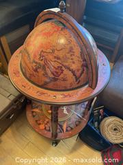 MaxSold Auction: Wood Globe Bar Drinks Cabinet with Glassware & Decanter A - Kingston (Ontario, Canada) Moving Online Auction - Lundy's Lane