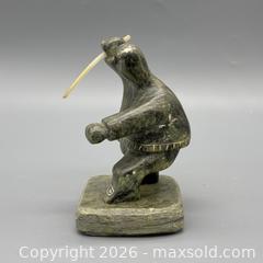 MaxSold Auction: Inuit Serpentine (Soapstone) Sculpture of Hunter, Signed - PAT-04 - Ottawa (Ontario, Canada) SELLER MANAGED Estate Sale Online Auction - Bongard Avenue (STORAGE)