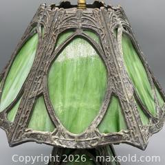 MaxSold Auction: Tiffany-Style Art Deco Green Stained Glass Table Lamp - PAU-XX - Ottawa (Ontario, Canada) SELLER MANAGED Estate Sale Online Auction - Bongard Avenue (STORAGE)
