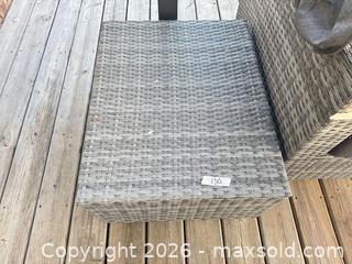 MaxSold Auction: Gray Wicker/Resin Outdoor 3-Seat Sofa Daybed with Canopy - Brantford (Ontario, Canada) SELLER MANAGED Estate Sale Online Auction - Osborn Avenue