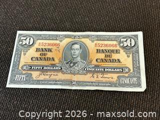 MaxSold Auction: Bank of Canada - $50 note - Gananoque (Ontario, Canada) SELLER MANAGED Downsizing Online Auction -Elmwood Drive