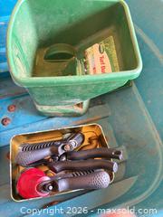 MaxSold Auction: Garden cart with turf builder, watering cans and hose attachments  - Gananoque (Ontario, Canada) SELLER MANAGED Downsizing Online Auction -Elmwood Drive
