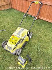MaxSold Auction: Ryobi lawn mower with battery and charger  - Gananoque (Ontario, Canada) SELLER MANAGED Downsizing Online Auction -Elmwood Drive