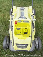 MaxSold Auction: Ryobi lawn mower with battery and charger  - Gananoque (Ontario, Canada) SELLER MANAGED Downsizing Online Auction -Elmwood Drive