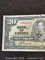 MaxSold Auction: Two Canadian Dollar Bank Notes - 1937 - $10 & $20 - Gananoque (Ontario, Canada) SELLER MANAGED Downsizing Online Auction -Elmwood Drive