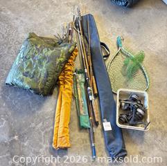 MaxSold Auction: Fishing Gear Rods, Reels, Tackle Box & Landing Net - Castro Valley (California, USA) PARTNER MANAGED Estate Sale Online Auction - Dunnigan Court