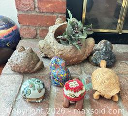 MaxSold Auction: Frog and Turtle Figurines, Pincushion, Planters - Castro Valley (California, USA) PARTNER MANAGED Estate Sale Online Auction - Dunnigan Court