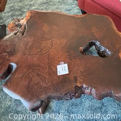 MaxSold Auction: Handcrafted Solid Burl Wood Live Edge Coffee Table - Castro Valley (California, USA) PARTNER MANAGED Estate Sale Online Auction - Dunnigan Court