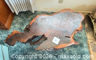 MaxSold Auction: Large Solid Burl Wood Live-Edge Coffee Table with Root Base - Castro Valley (California, USA) PARTNER MANAGED Estate Sale Online Auction - Dunnigan Court