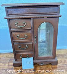 MaxSold Auction: Small Wood Jewelry Armoire with Assorted Jewelry & Watches - Castro Valley (California, USA) PARTNER MANAGED Estate Sale Online Auction - Dunnigan Court