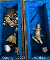 MaxSold Auction: Vintage Wooden Jewelry Box with Assorted Costume Jewelry - Castro Valley (California, USA) PARTNER MANAGED Estate Sale Online Auction - Dunnigan Court