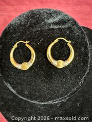 MaxSold Auction: 10K Gold Hoop Earrings, Hinged Snap Closure - Renfrew (Ontario, Canada) SELLER MANAGED Downsizing Online Auction - Plaunt Street