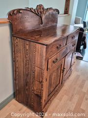MaxSold Auction: Antique Oak Buffet / Sideboard — 3 Drawers, 2-Door Cabinet - Gananoque (Ontario, Canada) SELLER MANAGED Downsizing Online Auction - Elmwood Drive