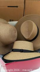 MaxSold Auction: Eric Javits Straw Sun Hats, Tan with Black Trim, Lot of 3 - Markham (Ontario, Canada) PARTNER MANAGED Downsizing Online Auction - Forest Park Crescent