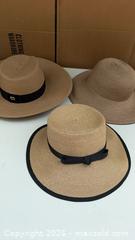 MaxSold Auction: Eric Javits Straw Sun Hats, Tan with Black Trim, Lot of 3 - Markham (Ontario, Canada) PARTNER MANAGED Downsizing Online Auction - Forest Park Crescent