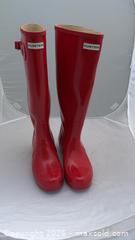 MaxSold Auction: Hunter Red Knee-High Rain Boots, Size 8 - Markham (Ontario, Canada) PARTNER MANAGED Downsizing Online Auction - Forest Park Crescent