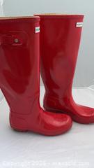 MaxSold Auction: Hunter Red Knee-High Rain Boots, Size 8 - Markham (Ontario, Canada) PARTNER MANAGED Downsizing Online Auction - Forest Park Crescent