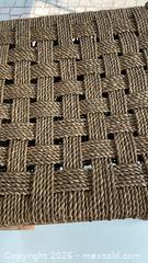 MaxSold Auction: Small Rustic Woven Rope Footstool with Wood Frame - Markham (Ontario, Canada) PARTNER MANAGED Downsizing Online Auction - Forest Park Crescent