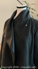 MaxSold Auction: Theory Mid-Thigh Wool Coat with Leather Sleeves, Size M - Markham (Ontario, Canada) PARTNER MANAGED Downsizing Online Auction - Forest Park Crescent