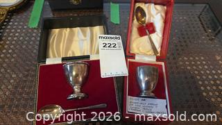 MaxSold Auction: 1950s Silver-Gilt Egg Cup and Spoon with London Hallmarks A - Mississippi Mills (Ontario, Canada) Moving Online Auction - Vaughan Street