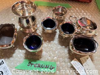 MaxSold Auction: Birmingham Sterling Silver Condiment Set with Cobalt Liners A - Mississippi Mills (Ontario, Canada) Moving Online Auction - Vaughan Street