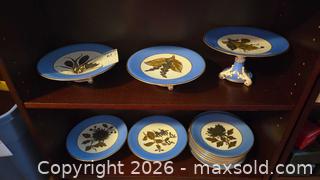 MaxSold Auction: Blue & White Porcelain Footed Cake Stand and Salad/Dessert Plates B - Mississippi Mills (Ontario, Canada) Moving Online Auction - Vaughan Street