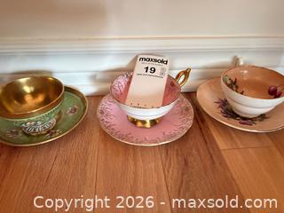 MaxSold Auction: Bone China Teacup & Saucer Set — 3 Pairs (Old Royal, Coalport) B - Mississippi Mills (Ontario, Canada) Moving Online Auction - Vaughan Street