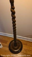 MaxSold Auction: Brown Wood Floor Lamp with Fabric/Linen Shade B - Mississippi Mills (Ontario, Canada) Moving Online Auction - Vaughan Street
