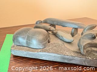 MaxSold Auction: Inuit Soapstone Carving Set with Animal and Sled Figures A - Mississippi Mills (Ontario, Canada) Moving Online Auction - Vaughan Street