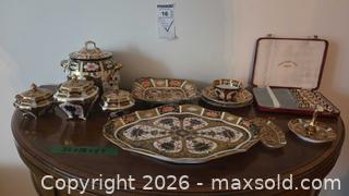 MaxSold Auction: Royal Crown Derby Imari Porcelain Serving & Lidded Jar Set B - Mississippi Mills (Ontario, Canada) Moving Online Auction - Vaughan Street
