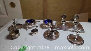MaxSold Auction: Silver Desk Set with Salt Cellar & Spoons B - Mississippi Mills (Ontario, Canada) Moving Online Auction - Vaughan Street