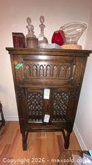 MaxSold Auction: Solid Wood Antique Gothic Bar / Liquor Cabinet C - Mississippi Mills (Ontario, Canada) Moving Online Auction - Vaughan Street