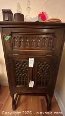 MaxSold Auction: Solid Wood Antique Gothic Bar / Liquor Cabinet C - Mississippi Mills (Ontario, Canada) Moving Online Auction - Vaughan Street