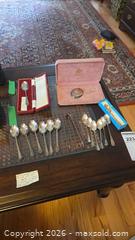 MaxSold Auction: Sterling Silver Teaspoons & Sugar Tongs, Pin — Birmingham/Sheffield A - Mississippi Mills (Ontario, Canada) Moving Online Auction - Vaughan Street