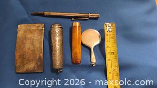 MaxSold Auction: Victorian-Era Sterling Silver Vanity & Grooming Set with Lipstick Case A - Mississippi Mills (Ontario, Canada) Moving Online Auction - Vaughan Street