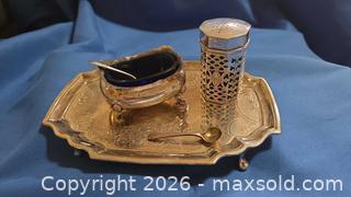 MaxSold Auction: Victorian Sterling Silver-Gilt Condiment Set with Tray A - Mississippi Mills (Ontario, Canada) Moving Online Auction - Vaughan Street