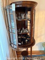MaxSold Auction:  Vintage Curved Front Wood and Glass Curio Cabinet C - Mississippi Mills (Ontario, Canada) Moving Online Auction - Vaughan Street
