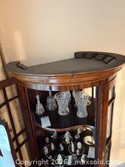 MaxSold Auction:  Vintage Curved Front Wood and Glass Curio Cabinet C - Mississippi Mills (Ontario, Canada) Moving Online Auction - Vaughan Street