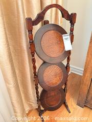 MaxSold Auction: Vintage Oak Barley-Twist Folding Plant Stand A - Mississippi Mills (Ontario, Canada) Moving Online Auction - Vaughan Street