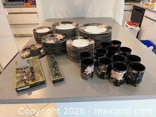 MaxSold Auction: Fitz and Floyd “Cloisonne Peony” Dinnerware Collection - Vaughan (Ontario, Canada) SELLER MANAGED Estate Sale Online Auction - Rodeo Drive