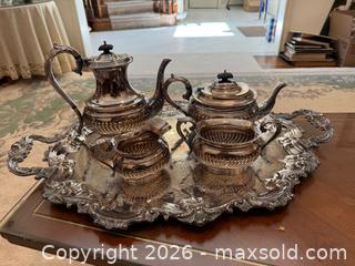 MaxSold Auction: Vintage Silver-Plate 5-Piece Tea & Coffee Service - Vaughan (Ontario, Canada) SELLER MANAGED Estate Sale Online Auction - Rodeo Drive
