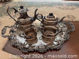 MaxSold Auction: Vintage Silver-Plate 5-Piece Tea & Coffee Service - Vaughan (Ontario, Canada) SELLER MANAGED Estate Sale Online Auction - Rodeo Drive