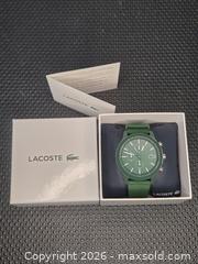 MaxSold Auction: Lacoste Green Quartz Wrist Watch with Rubber/Silicone Band - New Westminster (British Columbia, Canada) SELLER MANAGED Downsizing Online Auction -  Hamilton