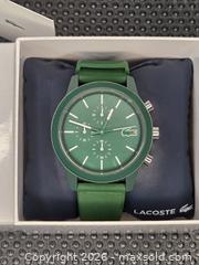 MaxSold Auction: Lacoste Green Quartz Wrist Watch with Rubber/Silicone Band - New Westminster (British Columbia, Canada) SELLER MANAGED Downsizing Online Auction -  Hamilton