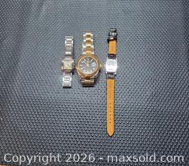 MaxSold Auction: Lot of 3 Watches with Metal and Leather Bands - New Westminster (British Columbia, Canada) SELLER MANAGED Downsizing Online Auction - Hamilton Street